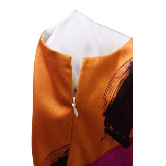 NWT ANN TAYLOR Abstract Cocktail Modern Art Mini Satin Dress Size 6 Multicolor - Picture 11 of 13